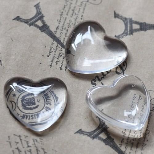 Free shipping!!!!DIY jewelry findings-25mm Peach Heart 6mm thick Glass Cameo Cabochon