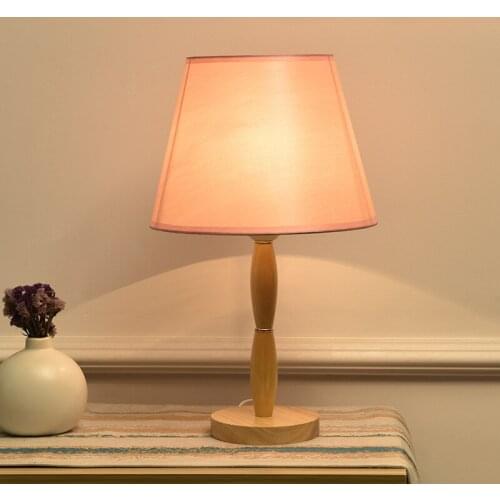 Free Shipping Modern Wood Table Lamp Beside Lamp For Living Room Simple Home Light Warm Nursing Bedroom Study Bedside Table Lamp