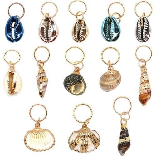 10/13/16 PCS Bohemia Styles Shell Charms Hair Braid Dreadlock Beads DIY Hair Clips Cuffs Rings Jewelry Dreadlock Accessories