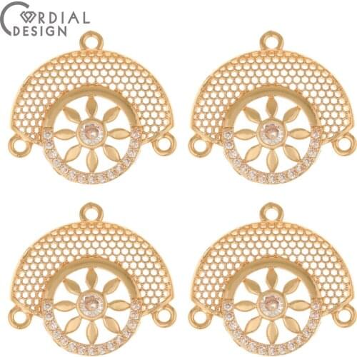 Cordial Design 20Pcs 27*28MM DIY Pendant/Necklace Making/Jewelry Findings & Components/Hand Made/CZ Charms/Jewelry Accessories
