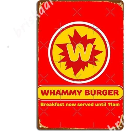 D-Fens Whammy Burger Metal Signs Retro Wall Decor Garage Club Cinema Living Room Tin sign Posters