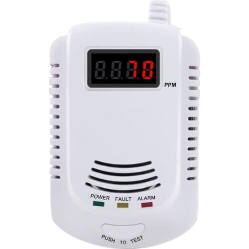 Home Standalone Combustible Gas Detector LPG LNG Coal Natural Gas Leak Alarm Sensor Voice Warning Alarm Sensor EU Plug