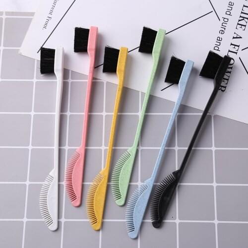 Double-Side Edge Control Hair Comb Eyebrow Brush Face Care Hairdressing Brush Eyebrow Makeup Tool Styling Barber Brush Haircut