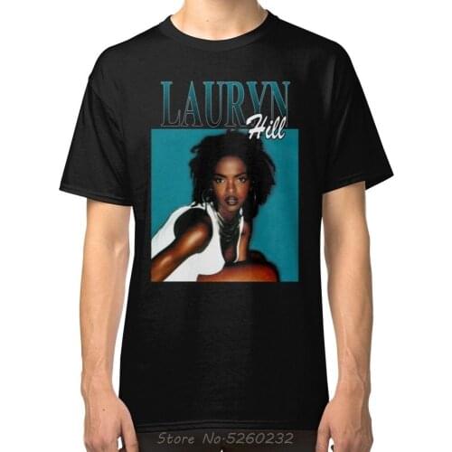 LAURYN HILL FUGEES 1990s R&B Mens Black Tees Shirt Clothing Loose Cotton T-Shirts For Men Cool Tops Tees Streetwear