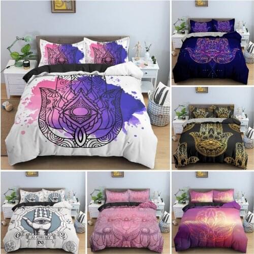 3D Divination Hand Duvet Cover Set Bedroom Sacred Geometry Bedding Set Psychedelic Bedclothes King Queen Twin Double Home Decor