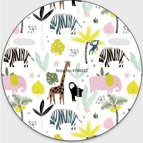 150cm Cartoon Animal Forest Cat Dog Pet Mat Childrens Room Living Room Bedroom Hanging Basket Chair Round Floor Mat Carpet