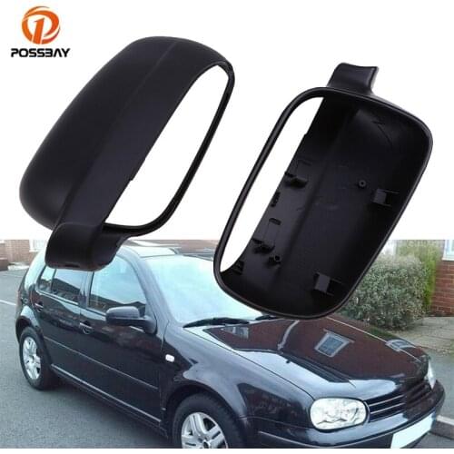 POSSBAY Car Front Door Side Rearview Mirror Cover Matte Black Auto Mirror Shell Caps Exterior Parts for VW Golf MK4 2000-2007