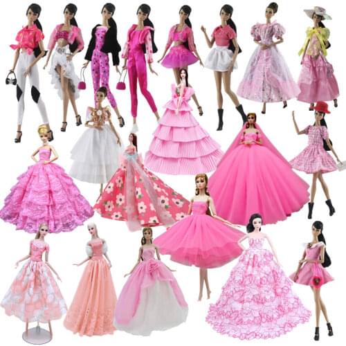 Fashion Pink Accessories 1/6 BJD Doll Clothes Set for Barbie Outfits Tops Skirt Trousers Dress 11.5" Dollhouse Kids Cosplay Toys
