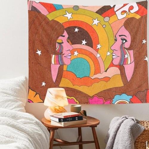 Fashion Sexy Women Printed Wall Tapestry Hanging Rainbow Decor Girls Room Decoration Tapestry Psychedelic Tapestry Wall Decor