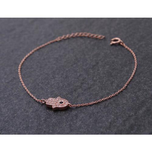 Trendy Gold Silver Crystal Studded Hamsa Bracelet Hamsa Hand Bracelets For Women Fatima Pulsera High Quality