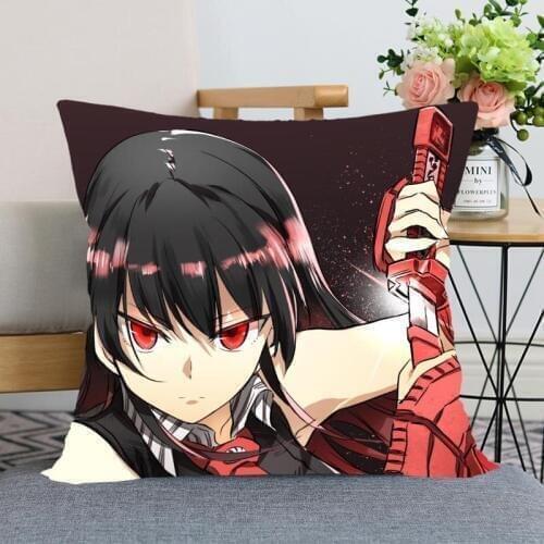 New Akame ga kill Akame Pillowcase Wedding Decorative Pillow Cover Custom Printed Soft Satin Fabric Pillow Cases Not Fade