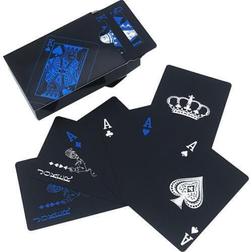 New Smooth Waterproof Black Plastic Playing Cards Black Plastic Texas Hold'em Poker Card Baccarat Board Games Poker Club 63*88mm