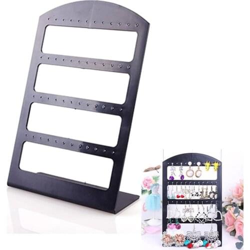 Jewelry Organizer Stand 48 Holes Black Plastic Earring Holder Pesentoir Fashion Earrings Display Rack Etagere 2021 Hot Sales