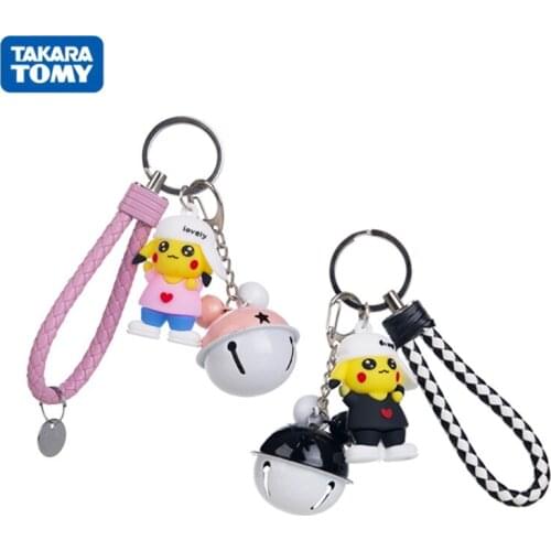 Genuine Pokemon Keychain Toys Cartoon Anime Figures Pikachu Jigglypuff Squirtle Charmander Ornaments Doll Model Kid Gift