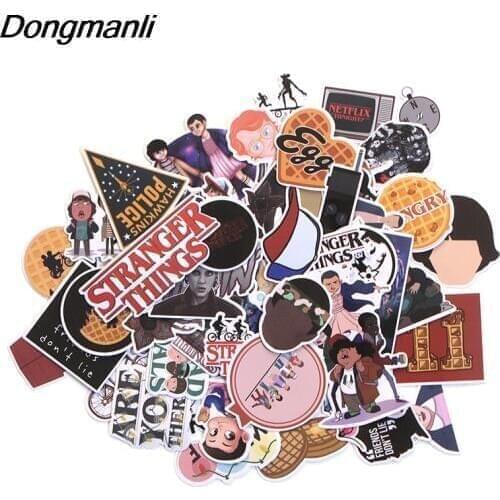 P3181 66pcs Stranger Things DIY Skateboard Graffiti Laptop Badge Motorcycle Luggage Bags Accessories