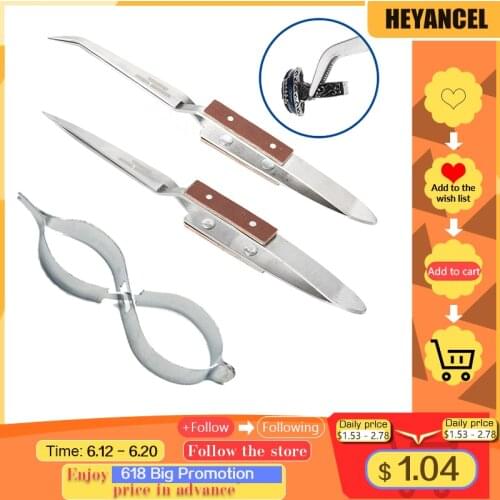Jewelry Soldering Tweezers Jewelry Clip High Quality Straight Curved Tip Selflock Welding Tweezer Cross Locking Jewelry Making