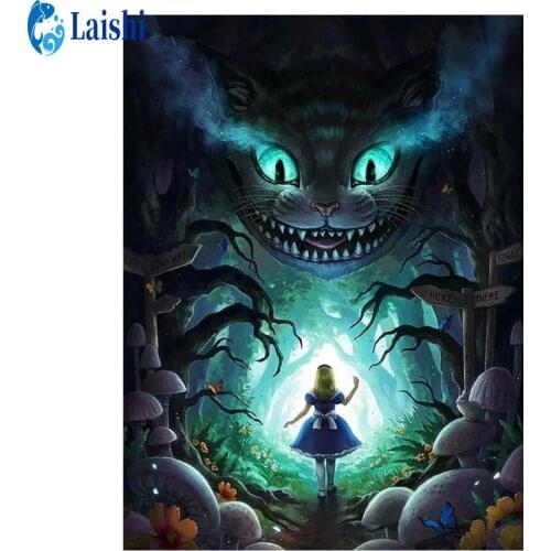 Full circle Abstract forest girl Cross stitch diamond painting handmade diamond embroidery mosaic art kit home decoration