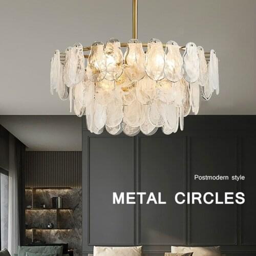 Postmodern Luxury LED Chandelier Dining Living Room G9 Glass Pendant Lamp American Bedroom Villa Designer Round Hanging Light