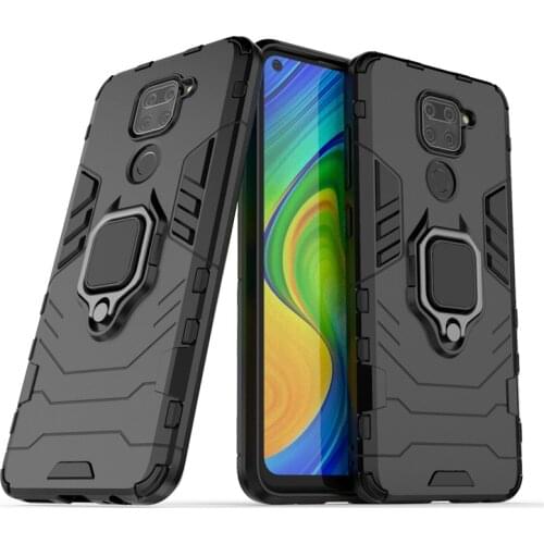 Shockproof Bumper For Xiaomi Redmi Note 9 Case Soft Silicon Armor Hard PC Stand Protective Phone Cover For Xiaomi Redmi Note 9