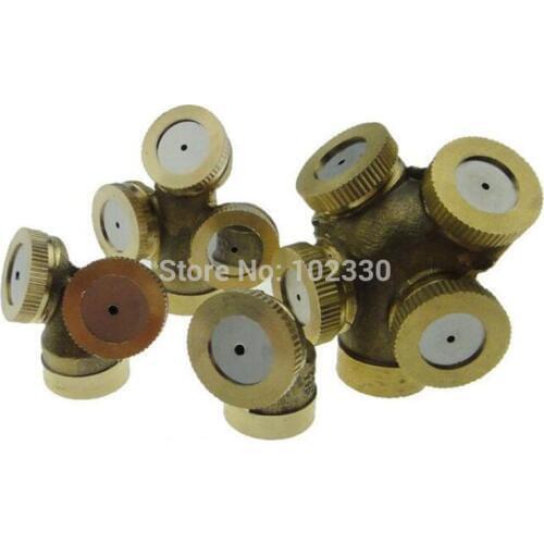 200PCS 4 Hole Adjustable Brass Spray Misting Nozzle Garden Sprinklers Irrigation Fitting Home Gardern Tools