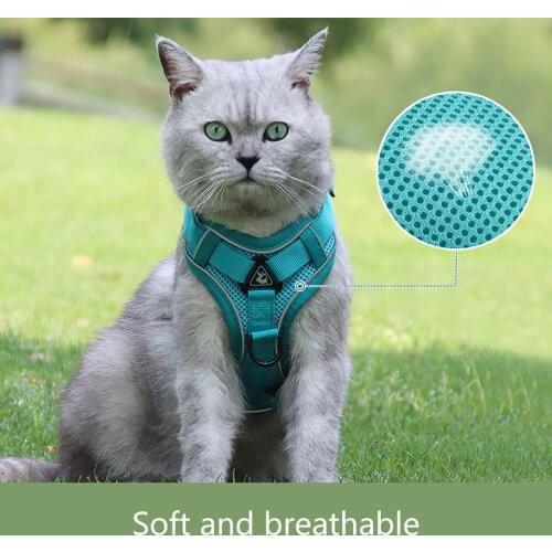 Dog Cat Harness With Leash Adjustable Reflective Pet Harness Set For Puppy Kitty Breathable Cats Vest Outdoor Warking Harnesses