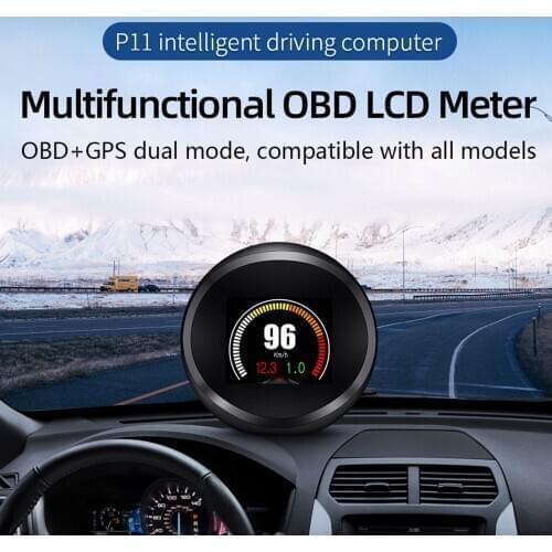 Smart P11 Car HUD Head-up Display Kit 65.5*65*65mm OBD And GPS System Security Alarm Car General Accessories