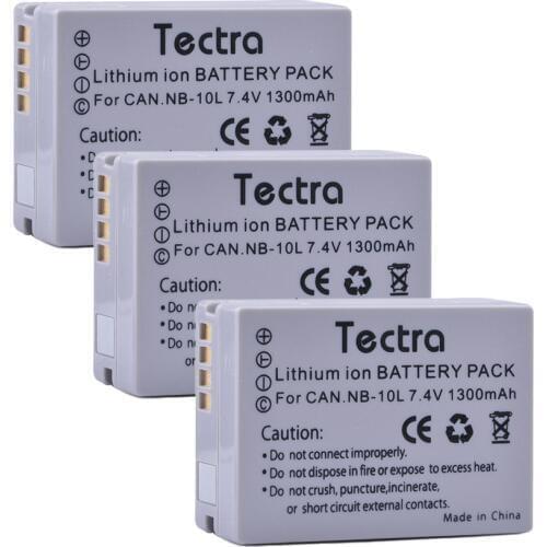 Tectra NB-10L NB 10L 3pcs/pack Camera battery for Canon G1X G15 G16 SX40HS SX50HS SX60HS SX40 SX50 SX60 HS Camera