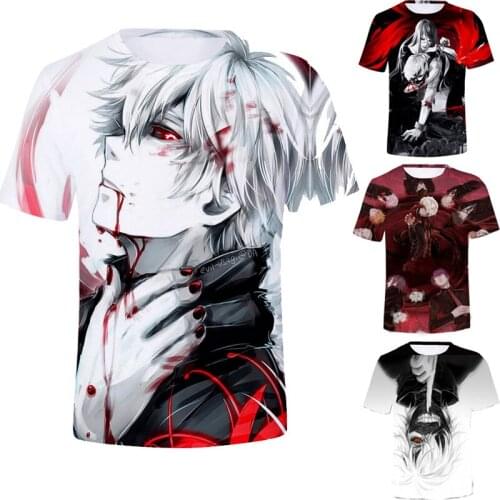 Anime Tokyo Ghoul Top Streewear T Shirt Cosplay 3D Printed Short Sleeve T-shirt Unisex Summer Tops Tee Casual T Shirts Costume