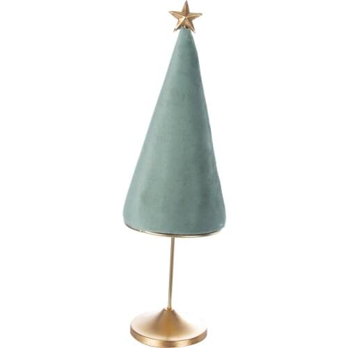 Vintage Christmas Tree Jewelry Display Shelf Tower Green Flannel Storage Stand Holder Bedroom Decoration Photography