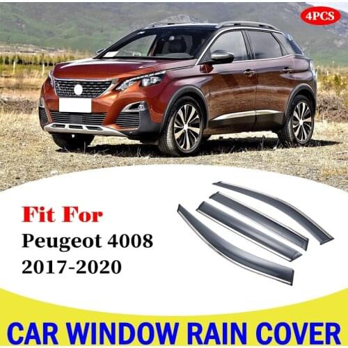 For Peugeot 4008 2017-2020 Car Window Sun Rain Shade Visors Shield Shelter Protector Cover Trim Weather Shield Car Accessories
