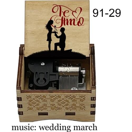 Wind up music box music wedding march wife anniversary Souvenir Wedding girlfriend propose Gifts Musical Box Presents
