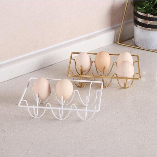 Iron Hollow Anti-rust Egg Rack Kitchen Restaurant Fridge Eggs Holder Display Storage Rack Iron Stand Organizer