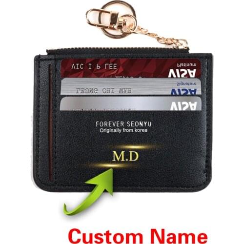 WomenS Card Holder Wallets Custom Name Multifunctional Zipper Female Credit Card Holder Coin Purse Change Purse For Girls