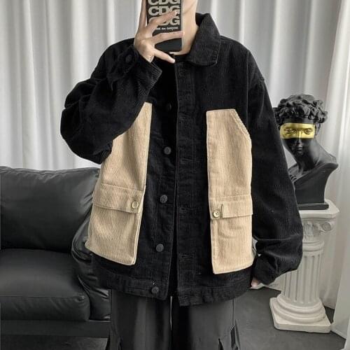 Winter Corduroy Jacket Mens Trend Loose Japanese Fashion Retro Tooling Jacket Mens All-match Jacket Mens Trench Coat