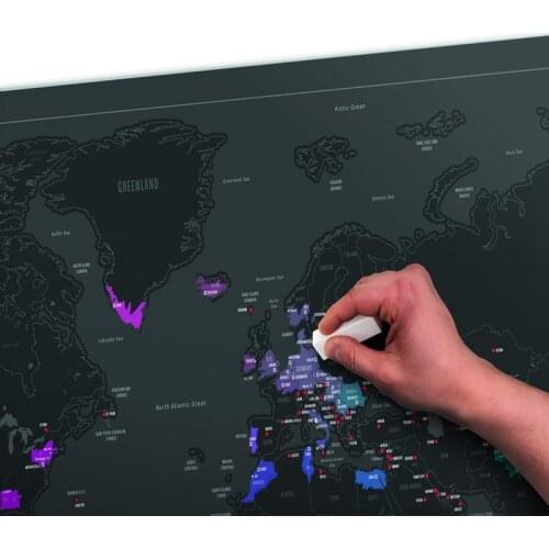 1PCS Personalized City Edition Travel World Scratch Map Poster Decoration Room Home Decoration Wall Sticker Deluxe