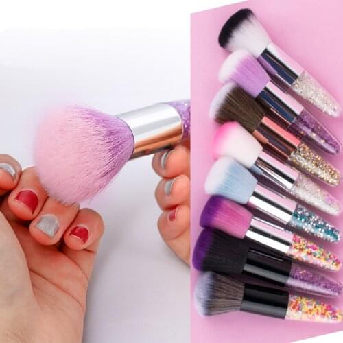 ZZDOG 1Pcs Professional Candy-Colors Fluffy Powder Blush Brush Chubby Portable Seamless Cosmetic Beauty Tool For Make Up
