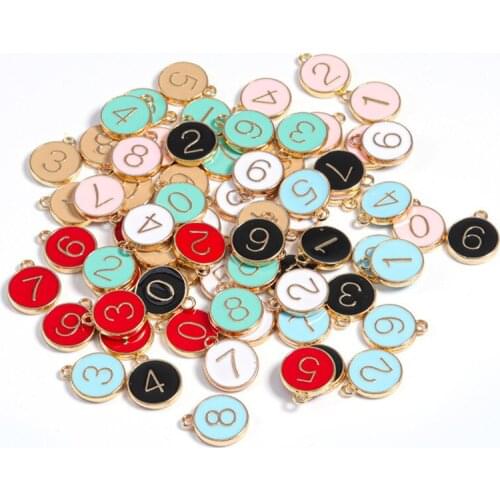 10pcs Alloy Number Charms Earrings Necklace DIY Jewelry keychain Chain Necklaces Bracelets Bangle Metal Gift Hair Jewelry Craft