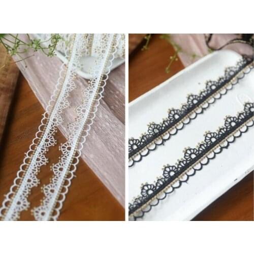 2 Meters White Black Gold Floral Venise Lace Trim for Garment Curtain Dress Decorcation Venise Flower Lace Fabric