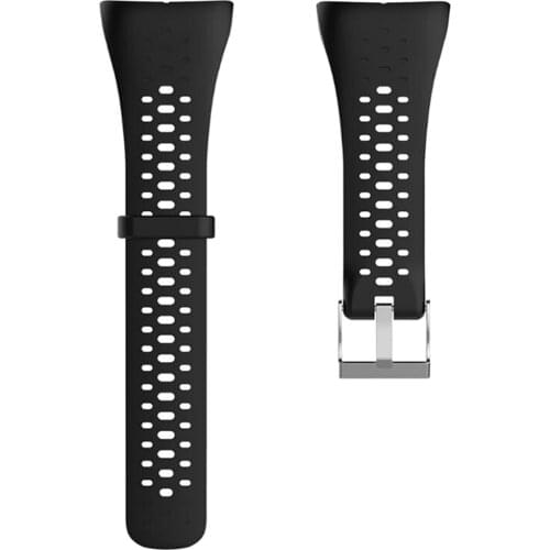 21mm Silicone Rubber Wrist Watch Straps with Stainless Steel Buckle for Polar