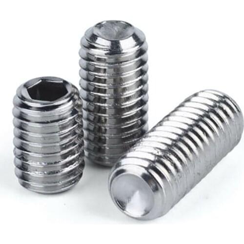 304 A2 Stainless Steel Cup Point Grub Screws Hexagon Hex Socket Set Screws Allen Bolts M8 M10 M12 M14 M16