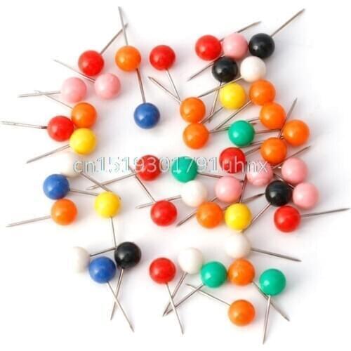 50pcs/Set New Office Thumbtacks Push Pins Metal Pin Office&School Supplies Cork Wall Nails Photo Wall Studs