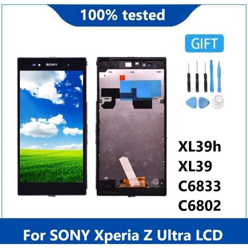 6.44'' Original For Sony Xperia Z Ultra XL39h XL39 C6833 C6802 LCD Display + Touch Screen Digitizer Assembly free shipping