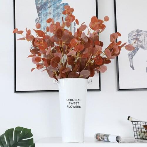 85cm Artificial Apple Leaves Silk Eucalyptus Branch Bouquet Wedding Home Living Room Decoration Fake Flowers Ornaments