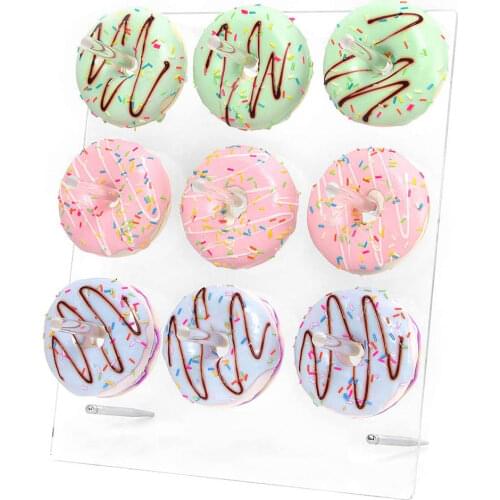 Acrylic Donut Wall Hanging Display Stand Transparent Square Cake Stand Suitable For Wedding Children Birthday Holiday Party