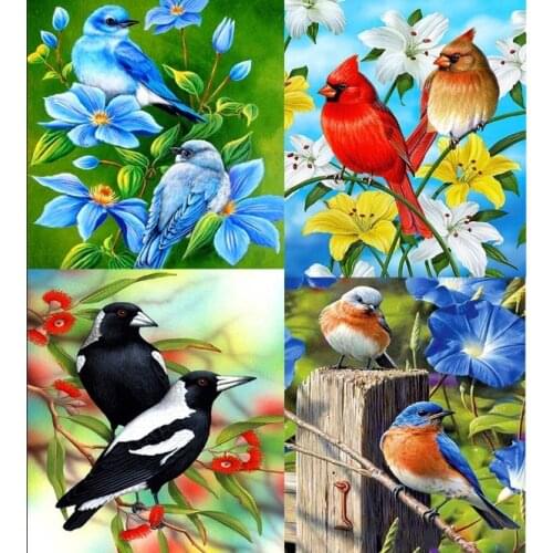 Embroidery diamond DIY Diamond Painting Birds Flowers Animal Mosaic Embroidery Cross Stitch Embroidery Crafts Home Wall Decor
