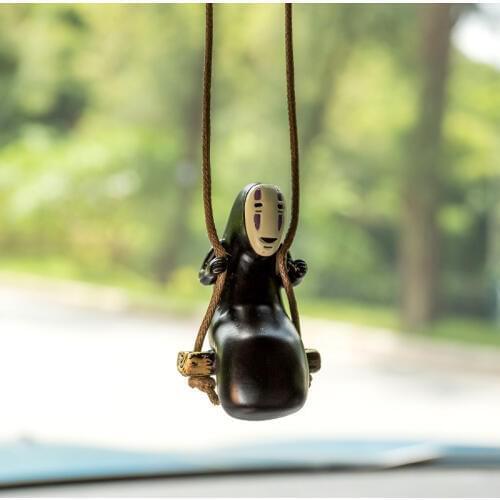 Car Pendant For Spirited Away No-Face Man Decoration Hanging Ornament Automobile Rear View Mirror Suspension Accessories Gift