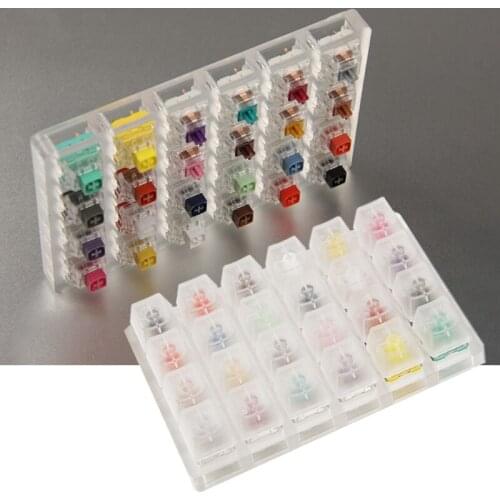 Cherry MX Switch Tester Switch Sampler Mechanical Keyboards Kailh Box 24-Key Switch Testing Tool, with acrylic base 95AF