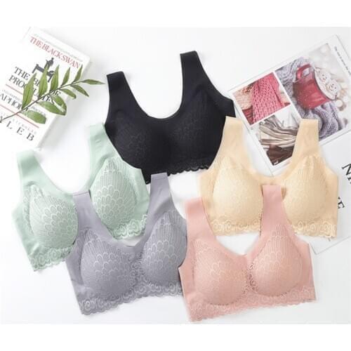 Emulsion Vest Bra Seamless Women Soft Thin Push Up Underwear Lace Comfortable Sleep Top Bras Chest Padded топ женский Bralette