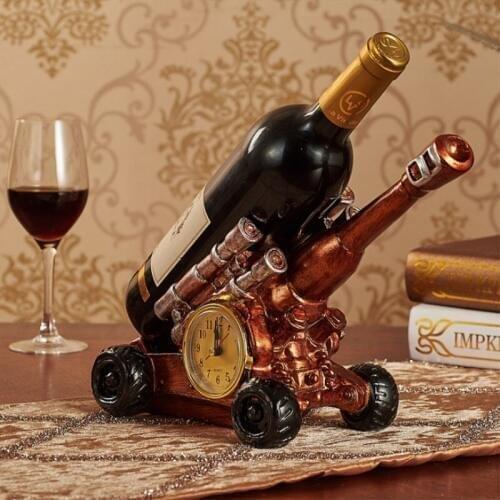 European Cannon Red Wine Rack Decoration Decoration Wine Cabinet Decorations Watch Resin Crafts Decoration