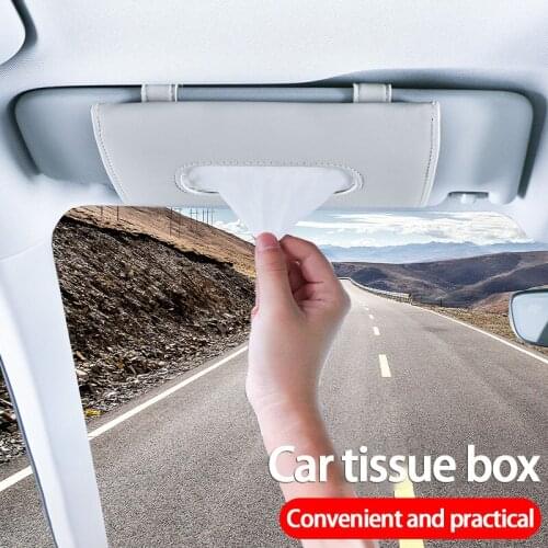 PU Leather Car Tissue Box Towel Sets Car Sun Visor Tissue Box Holder Auto Interior Storage Decoration For BMW Car Accessories